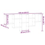 vidaXL Étagère murale vieux bois 159x18x66 cm bois d'ingénierie
