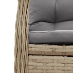 vidaXL Ensemble à manger de jardin et coussins 7 Pièces beige poly rotin
