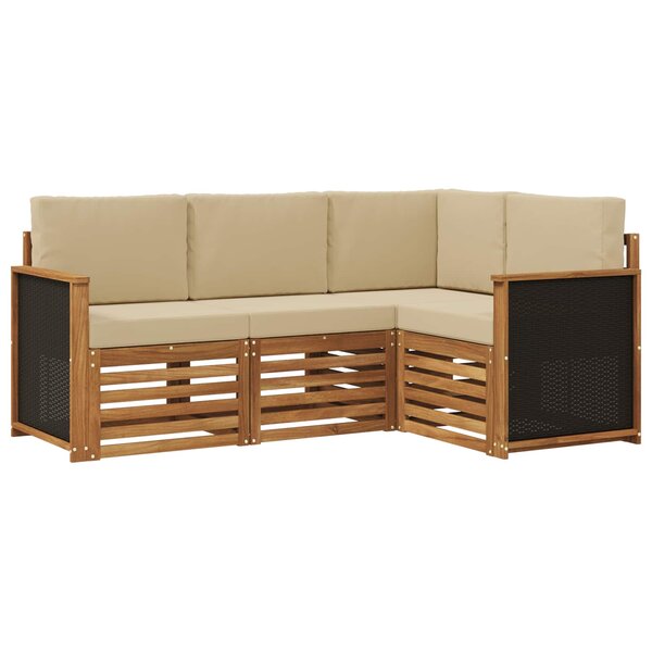 vidaXL Ensemble de canapés d'extérieur 4 pc Polyester