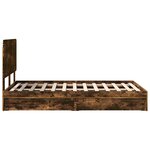 vidaXL Lit de Rangement Chêne fumé 120 x 190 cm Bois d'ingénierie