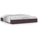 VidaXL Cadre de lit ottoman sans matelas marron foncé 200x200 cm tissu