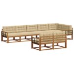 vidaXL Ensemble de canapés d'extérieur 8 pc Naturel et Beige