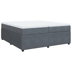 vidaXL Sommier à lattes de lit et matelas Gris foncé 200x200cm Velours