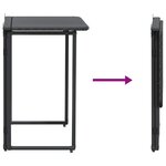 VidaXL Table de jardin pliante noir 90 x 51 x 75 cm polyrotin