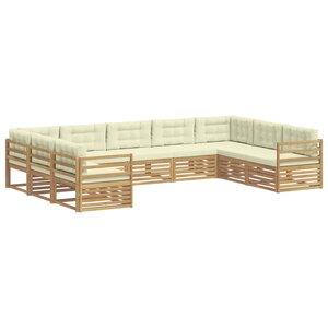 vidaXL Ensemble de canapés d'extérieur 9 pc Blanc et crème