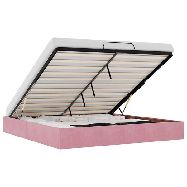 vidaXL Cadre de lit ottoman sans matelas rose 200x200 cm velours