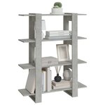 vidaXL Bibliothèque/Séparateur de pièce Gris béton 100x30x123 5 cm