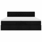 VidaXL Cadre de lit ottoman avec matelas noir 200x200cm tissu