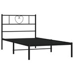 vidaXL Cadre de lit métal sans matelas avec tête de lit noir 75x190 cm