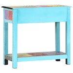 vidaXL Table console peinte à la main 80x35x75 cm Bois de manguier