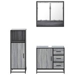 vidaXL Ensemble de meubles de salle de bain 3 Pièces Sonoma gris