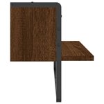 vidaXL Étagère murale avec barre chêne marron 65x25x30 cm