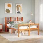 vidaXL Lit bibliothèque sans matelas cire marron 150x200cm bois massif