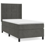 vidaXL Sommier à lattes de lit et matelas Gris foncé 90x200 cm Velours