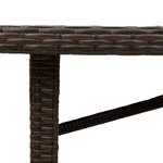 vidaXL Table de jardin avec dessus en verre marron résine tressée