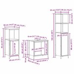 vidaXL Ensemble de mobilier de salle de bain 3 Pièces Chêne fumé et noir