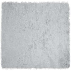 vidaXL Tapis en Peau de Mouton Synthétique Gris 200 x 200 cm Polyester