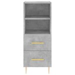 vidaXL Buffet haut Gris béton 34 5x34x180 cm Bois d'ingénierie