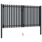 vidaXL Portail de clôture à double porte Acier 306x200 cm Anthracite