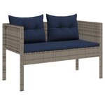 vidaXL Ensemble de Canapés d'Extérieur Gris et bleu marine Rattan et métal