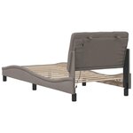 vidaXL Cadre de lit avec LED sans matelas taupe 90x200 cm tissu