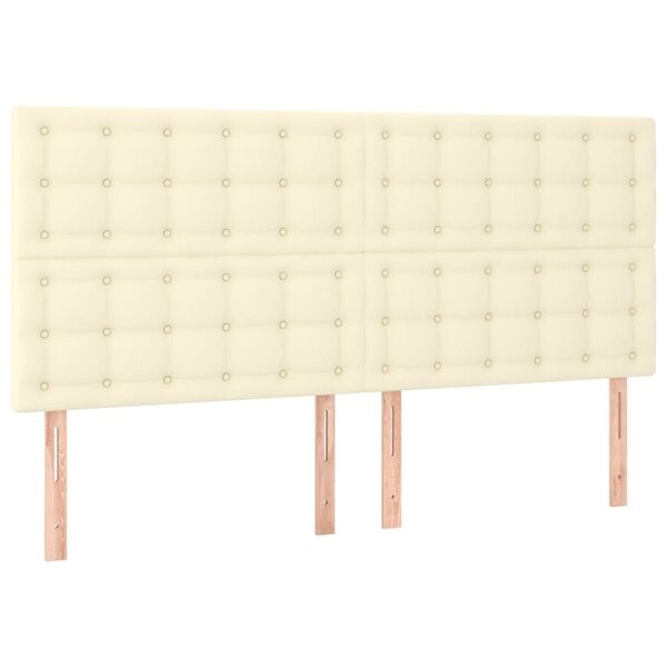 vidaXL Tête de lit Crème 200x5x118/128 cm Similicuir