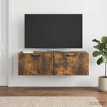 vidaXL Meuble TV mural Chêne fumé 98 x 41 x 30 cm Bois d'ingénierie
