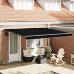 vidaXL Auvent Rétractable Noir 400 × 300 cm tissu