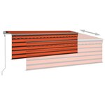 vidaXL Auvent automatique rétractable avec store 4x3m Orange et marron
