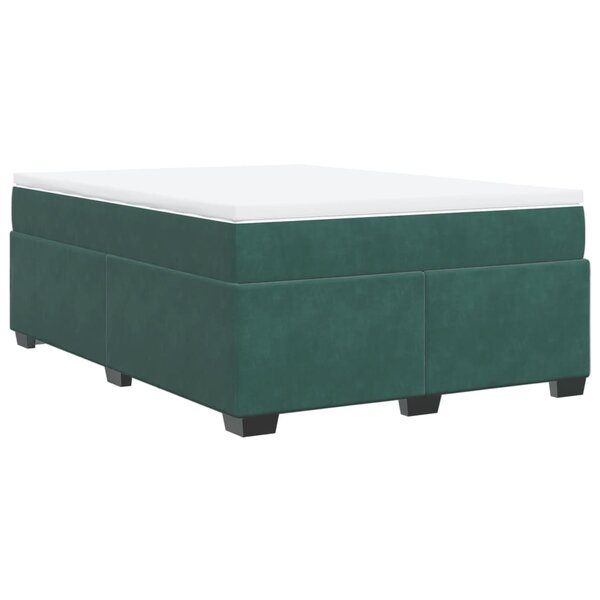 vidaXL Sommier à lattes de lit et matelas Vert foncé 160x200cm Velours