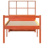 vidaXL Lit bibliothèque sans matelas cire marron 75x190 cm bois massif