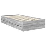 vidaXL Cadre de lit Gris Sonoma 100 x 200 cm Bois Ingénierie