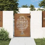 vidaXL Portail de jardin 85x150 cm acier corten conception de l'arbre