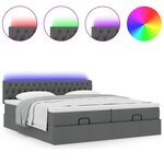 VidaXL Cadre de lit ottoman avec matelas gris foncé 180x200cm tissu