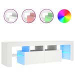 vidaXL Meuble TV avec lumières LED Blanc 140x36 5x40 cm