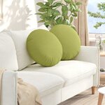 vidaXL Coussins de siège 2 Pièces Vert clair Ø50 x 19 cm tissu