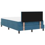 vidaXL Lit à ressorts avec tête de lit Bleu foncé 120 x 190 cm Velours