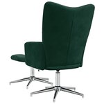 vidaXL Chaise de relaxation avec tabouret Vert foncé Velours