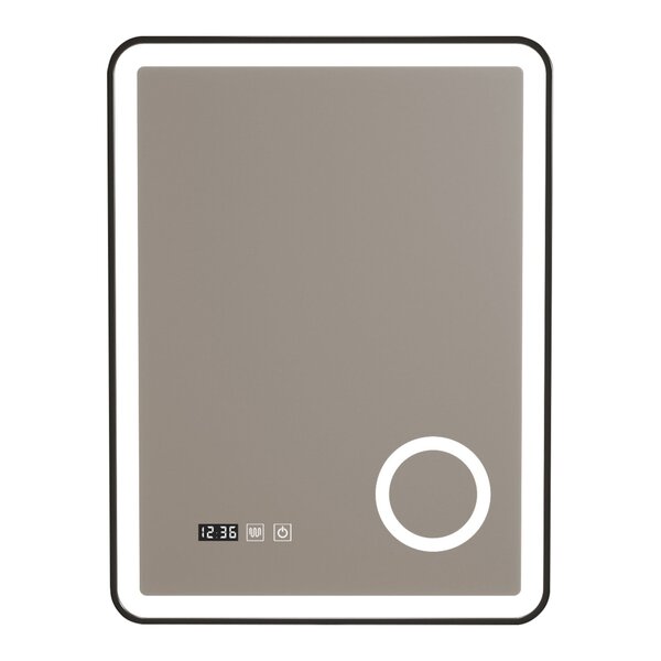 Miroir décoration moderne design LED pour salle de bain 80 x 60 cm noir 03_0010166