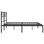 vidaXL Cadre de lit métal avec tête de lit noir 140x190 cm