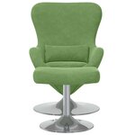 vidaXL Chaise Œuf avec Pouf Vert clair 63 x 73 x 90 cm Velours