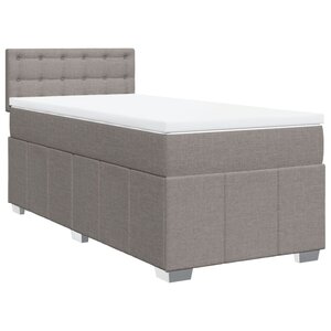 vidaXL Sommier à lattes de lit avec matelas Taupe 80x200 cm Tissu