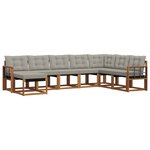 vidaXL Ensemble de canapés d'extérieur 8 pc Gris Naturel et Clair