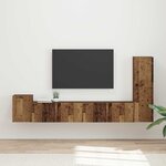 vidaXL Ensemble meuble TV 3 Pièces Bois ancien Bois d'ingénierie