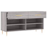 vidaXL Banc à chaussures sonoma gris 102x35x55 cm bois d'ingénierie