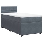 vidaXL Sommier à lattes de lit et matelas Gris foncé 90x200 cm Velours