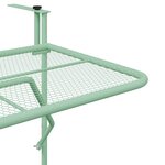 vidaXL Table Suspendue de Balcon Vert menthe 60 x 39 x 65 cm Acier