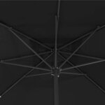 vidaXL Parasol de jardin Noir 295 x 295 x 245 cm Polyester et Acier