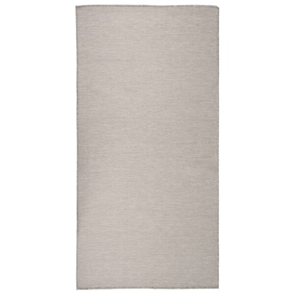 vidaXL Tapis à tissage plat d'extérieur 100x200 cm Taupe