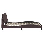 vidaXL Cadre de lit avec LED sans matelas marron foncé 120x200cm tissu